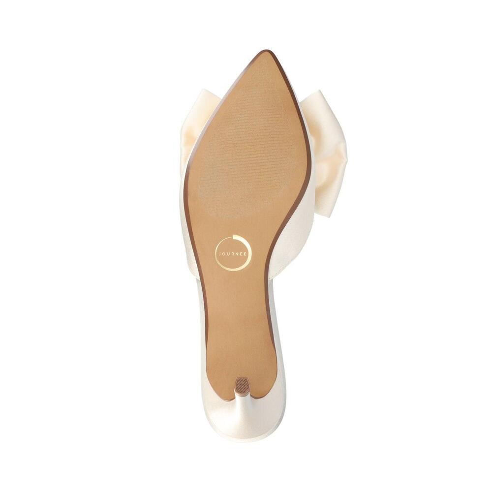NWT🧡Journee Collection - Ivory Tiarra Satin Bow Mule - 7.5 - Picture 6 of 6